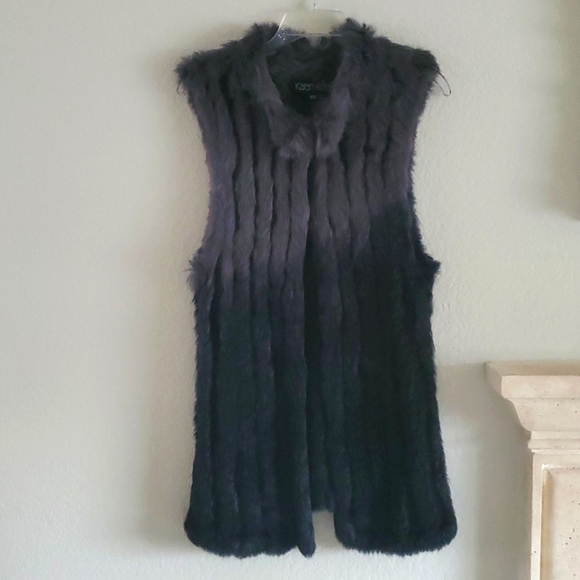 Karen Klein Grey Fur  vest, Sz M NWOT - Picture 1 of 9